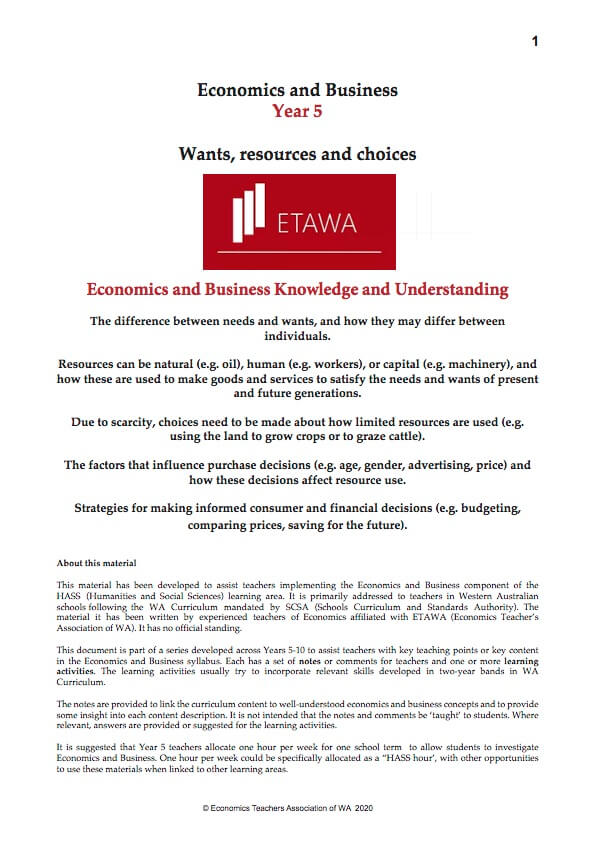 Year 5 Resource cover